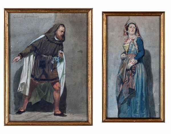 Enrico Gamba : Costumi teatrali  - Asta Dipinti Antichi e del XIX Secolo - Associazione Nazionale - Case d'Asta italiane