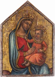 Scuola toscana della fine del XV inizi del XVI secolo - Madonna col Bambino