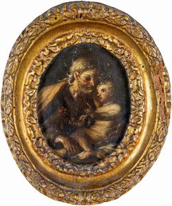 Scuola emiliana del XVII secolo - Giuseppe col Bambin Gesù