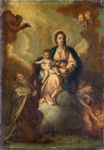 Scuola napoletana del XVII secolo - Madonna col Bambino e Santi