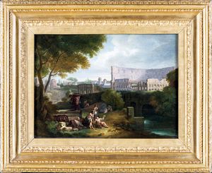 Jan Franz van Bloemen, Attribuito a - Veduta del Colosseo