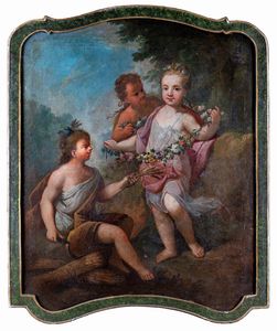 PITTORE DEL XVIII SECOLO : a) Primavera ed Estate   b) Autunno ed Inverno  - Asta Dipinti Antichi e del XIX Secolo - Associazione Nazionale - Case d'Asta italiane