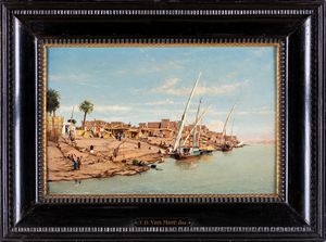 Jean-Baptiste Van Moer - Villaggio ai bordi del Nilo