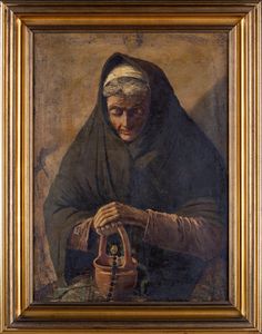 Arnaldo  Ferraguti - Anziana con rosario