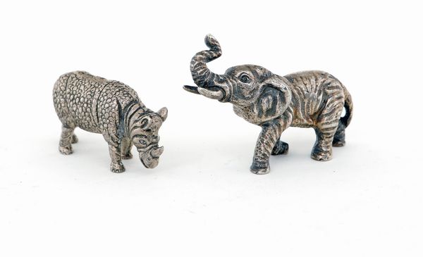 Rinoceronte ed elefante in argento  - Asta Argenti Antichi e da Collezione - Associazione Nazionale - Case d'Asta italiane