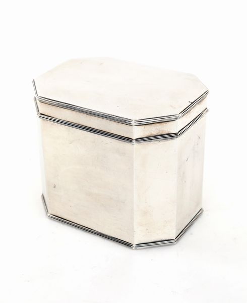 Scatola porta t� in argento sterling, Massoni, Roma  - Asta Argenti Antichi e da Collezione - Associazione Nazionale - Case d'Asta italiane