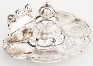 Calamaio in argento, Londra, regina Vittoria, argentiere W.S.  - Asta Argenti Antichi e da Collezione - Associazione Nazionale - Case d'Asta italiane