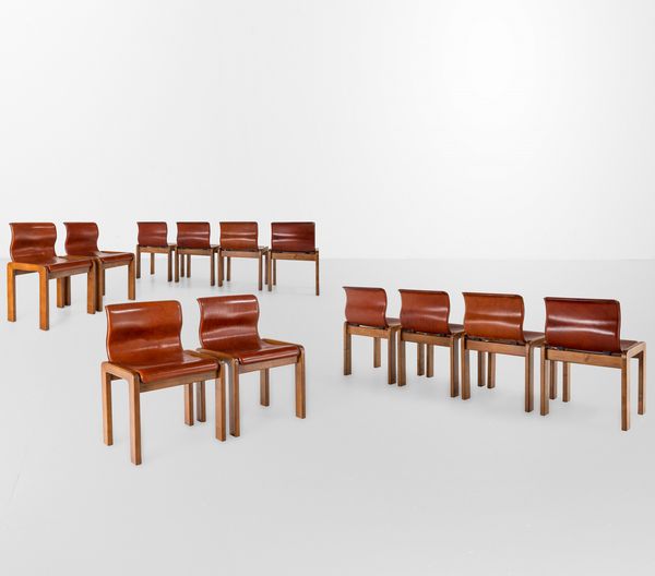 AFRA E TOBIA SCARPA : Dodici sedie  - Asta Design200 - Associazione Nazionale - Case d'Asta italiane