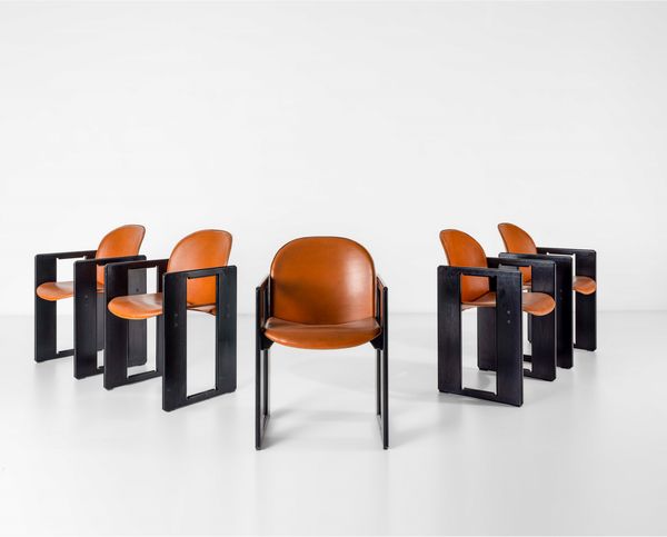AFRA E TOBIA SCARPA : Cinque sedie mod. Dialogo  - Asta Design200 - Associazione Nazionale - Case d'Asta italiane