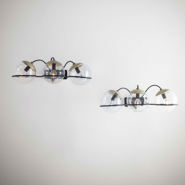 GINO SARFATTI : Due lampade a parete mod. 237/3  - Asta Design200 - Associazione Nazionale - Case d'Asta italiane