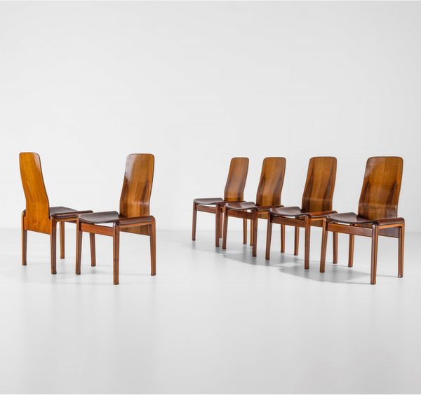 TITO AGNOLI : Sei sedie mod. Fiorenza  - Asta Design200 - Associazione Nazionale - Case d'Asta italiane