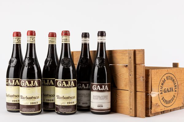 Piemonte : Gaja Barbaresco 1965-1969-1970 (6 BT)  - Asta Vini e Distillati - Associazione Nazionale - Case d'Asta italiane