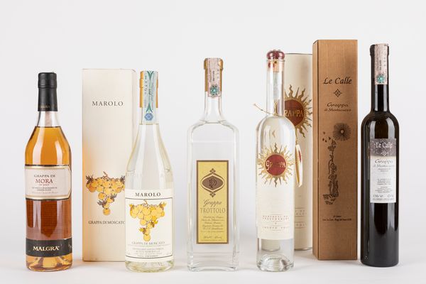 Piemonte, : Selezione Grappe - Piemonte e Toscana (5 BT)  - Asta Vini e Distillati - Associazione Nazionale - Case d'Asta italiane