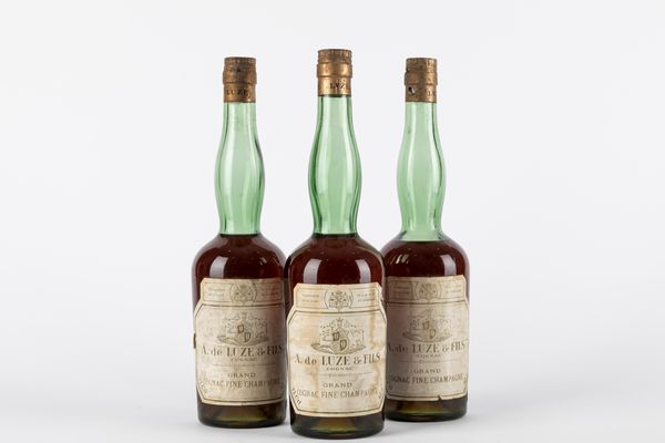 FRANCIA : A de Luze & Fils Grand Cognac Fine Champagne (3 BT)  - Asta Vini e Distillati - Associazione Nazionale - Case d'Asta italiane