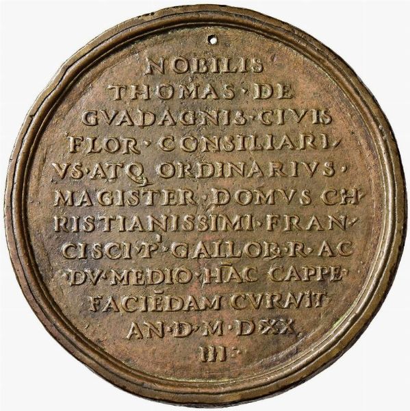 TOMMASO GUADAGNI (1454-1533), MEDAGLIA 1523  - Asta MONETE E MEDAGLIE DA COLLEZIONE. DAL MEDIOEVO AL XX SECOLO - Associazione Nazionale - Case d'Asta italiane