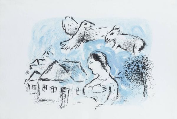 MARC CHAGALL Vitebsk (Russia) 1887 - 1985 Saint-Paul de Vence (Costa Azzurra) : Le village 1977  - Asta Grafica - Associazione Nazionale - Case d'Asta italiane
