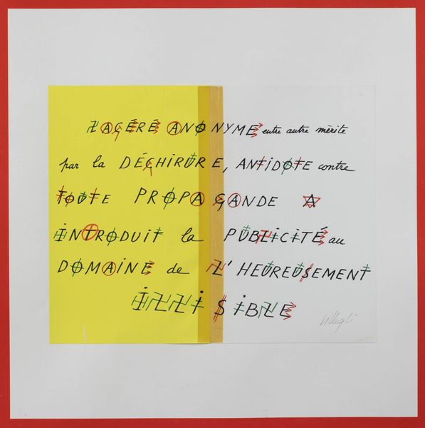 JACQUES MAHE' DE LA VILLEGLE Quimper 1926-2022 : Alphabet sociopolitique 1973  - Asta Grafica - Associazione Nazionale - Case d'Asta italiane
