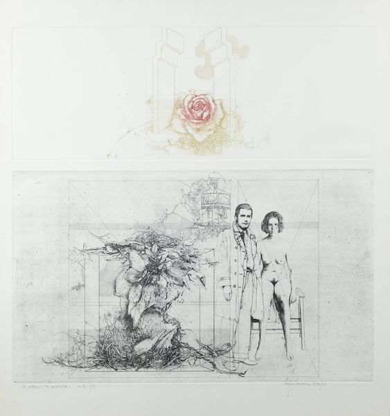 SERGIO SARONI Torino 1934 - 1991 : Il pittore e la modella n. 2  1970-1971  - Asta Grafica - Associazione Nazionale - Case d'Asta italiane