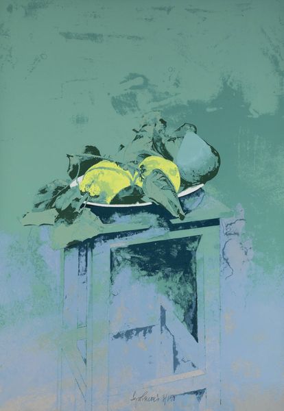 SERGIO SARONI Torino 1934 - 1991 : Natura morta con frutta  - Asta Grafica - Associazione Nazionale - Case d'Asta italiane