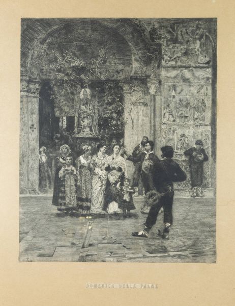 CELESTINO TURLETTI Torino 1845 - 1904 : La domenica delle palme  - Asta Grafica - Associazione Nazionale - Case d'Asta italiane