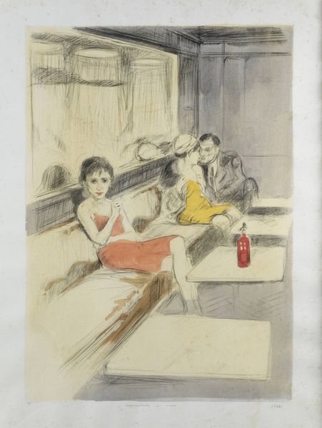 ALBERTO SUGHI Cesena (FO) 1928 - 2012 : Figure al bar  - Asta Grafica - Associazione Nazionale - Case d'Asta italiane