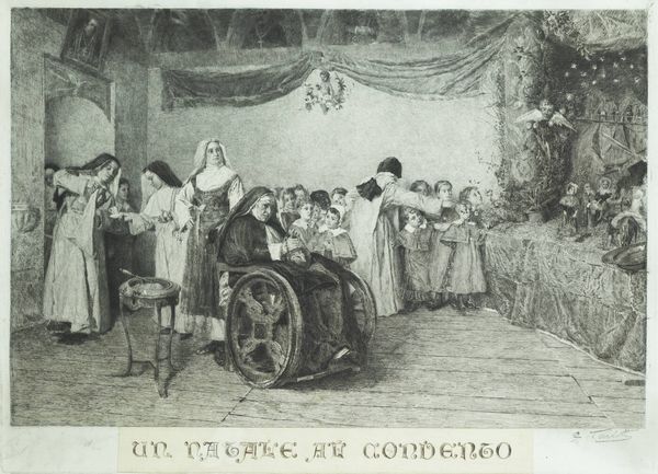 CELESTINO TURLETTI Torino 1845 - 1904 : Un Natale al convento  - Asta Grafica - Associazione Nazionale - Case d'Asta italiane