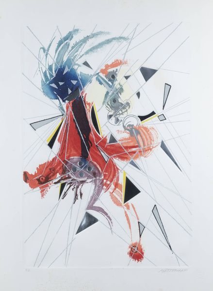 UMBERTO MASTROIANNI Fontana Liri (FR) 1910 - 1998 Marino (Roma) : Composizione astratta  - Asta Grafica - Associazione Nazionale - Case d'Asta italiane