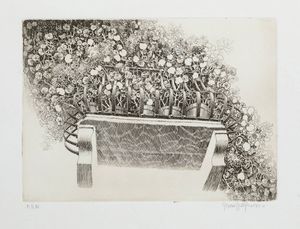 GIUSEPPE GROSSO Torino 1925 - Balcone fiorito