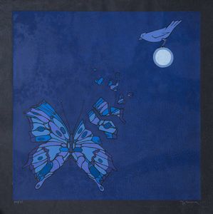 FRANCESCO CASORATI Torino 1934 - 2013 - Farfalla con ala spezzata