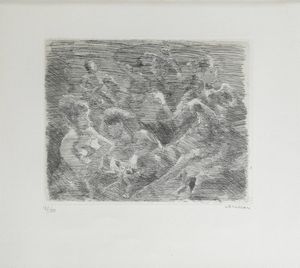 MINO MACCARI Siena (SI) 1898 - 1989 Roma - I pulcini 1957