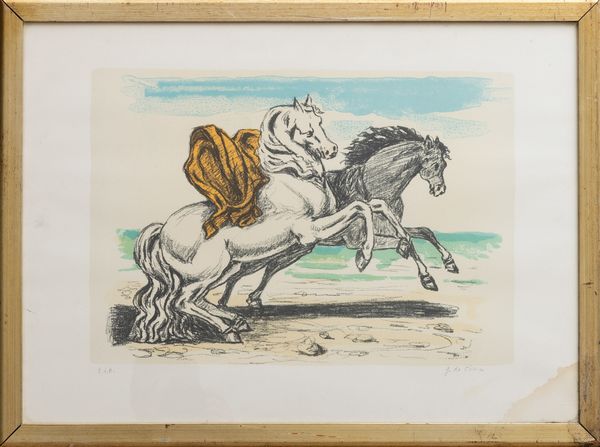 Giorgio de Chirico : Cavalli sulla spiaggia  - Asta Prints and Multiples - Associazione Nazionale - Case d'Asta italiane