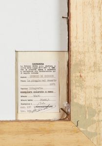 Giorgio de Chirico : La pioggia nel deserto  - Asta Prints and Multiples - Associazione Nazionale - Case d'Asta italiane