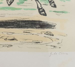 Giorgio de Chirico : Cavalli sulla spiaggia  - Asta Prints and Multiples - Associazione Nazionale - Case d'Asta italiane