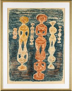 Massimo Campigli : Nelle risaie  - Asta Prints and Multiples - Associazione Nazionale - Case d'Asta italiane