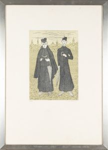 Gianfilippo Usellini : Senza titolo (Pretini)  - Asta Prints and Multiples - Associazione Nazionale - Case d'Asta italiane