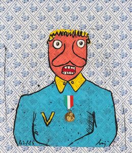 ENRICO BAJ - Figura stupita