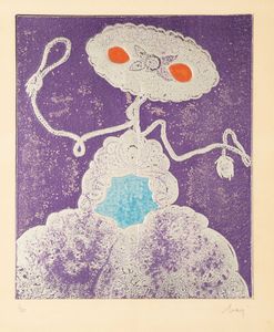 ENRICO BAJ : Jackie dans une robe de Paco Rabanne  - Asta Prints and Multiples - Associazione Nazionale - Case d'Asta italiane