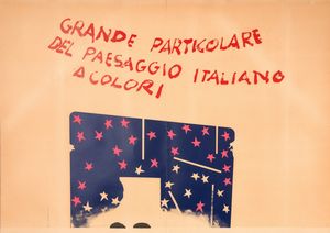 MARIO SCHIFANO : Grande particolare del paesaggio italiano a colori  - Asta Prints and Multiples - Associazione Nazionale - Case d'Asta italiane
