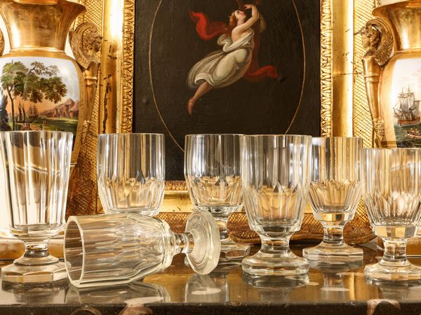 Assortimento di bicchieri in cristallo pesante  - Asta L'Arte di Arredare - Associazione Nazionale - Case d'Asta italiane