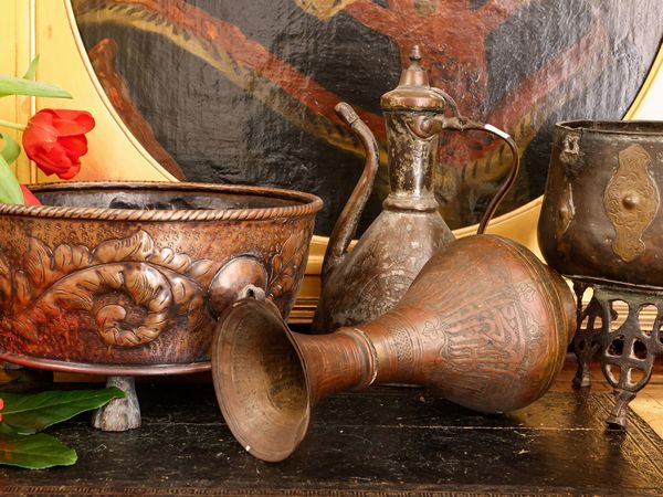 Lotto di accessori d'epoca in rame ed altri metalli  - Asta L'Arte di Arredare - Associazione Nazionale - Case d'Asta italiane