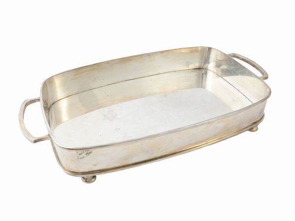 Porta pirofila in metallo argentato  - Asta L'Arte di Arredare - Associazione Nazionale - Case d'Asta italiane