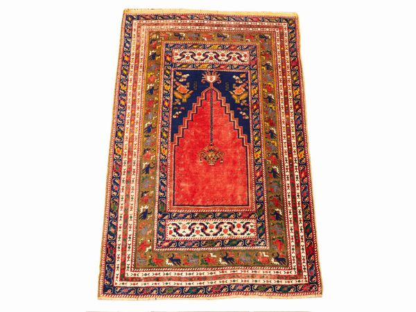 Tappeto preghiera di vecchia manifattura  - Asta L'Arte di Arredare - Associazione Nazionale - Case d'Asta italiane