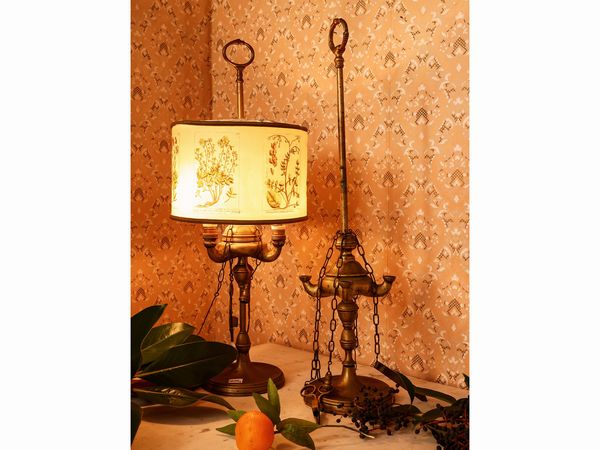 Due lucerne fiorentine in ottone  - Asta L'Arte di Arredare - Associazione Nazionale - Case d'Asta italiane