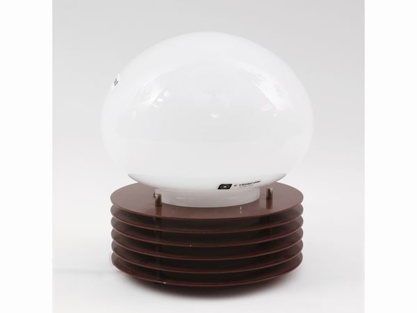 Lampada da tavolo in acciaio e vetro soffiato, Ernesto Tronconi  - Asta L'Arte di Arredare - Associazione Nazionale - Case d'Asta italiane