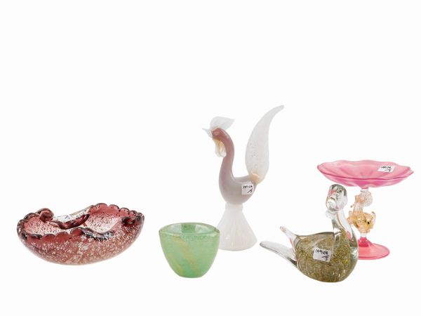 Lotto di accessori in vetro soffiato  - Asta L'Arte di Arredare - Associazione Nazionale - Case d'Asta italiane