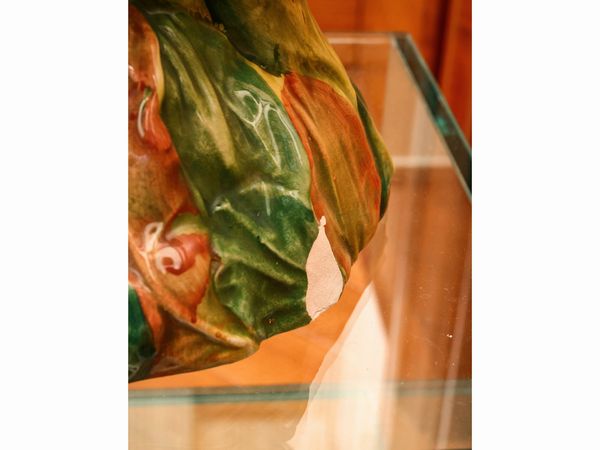 Grande gallo decorativo in ceramica policroma  - Asta L'Arte di Arredare - Associazione Nazionale - Case d'Asta italiane