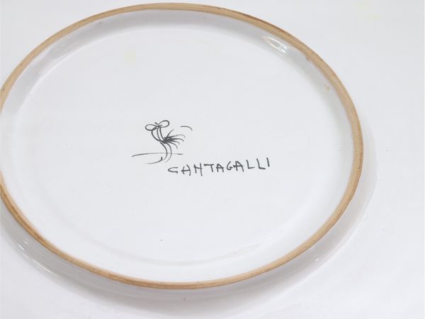 Vaso con vassoio in terracotta invetriata, Cantagalli  - Asta L'Arte di Arredare - Associazione Nazionale - Case d'Asta italiane