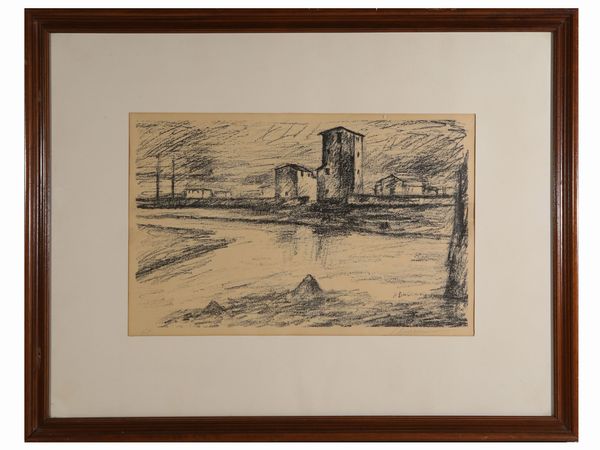 Pietro Bugiani : Paesaggio  - Asta L'Arte di Arredare - Associazione Nazionale - Case d'Asta italiane