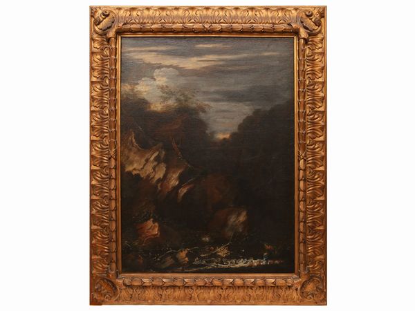 Cerchia di Donato Creti : Paesaggio  - Asta L'Arte di Arredare - Associazione Nazionale - Case d'Asta italiane