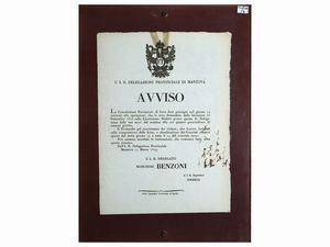 Cinque editti a stampa  - Asta L'Arte di Arredare - Associazione Nazionale - Case d'Asta italiane